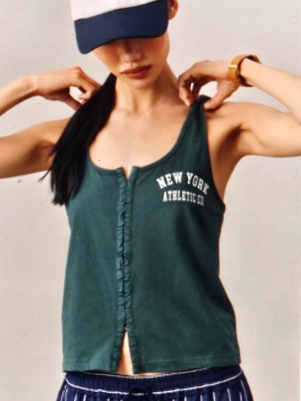 Anthropologie Pilcro Scoop neck button front tank size S M